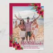 Modern Script Foto Mele Kalikimaka Kerstmis Feestdagenkaart (Voorkant / Achterkant)