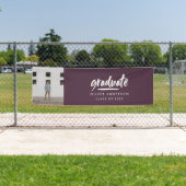 Modern script foto paars elegant afstuderen spandoek (Insitu)