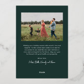 Modern Script Foto Prettig Kerstfeest Folie Feestdagenkaart (Achterkant)