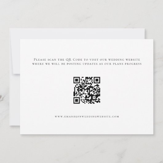 Modern Script Foto QR Code Trouwkaart Save The Dat Save The Date (Achterkant)