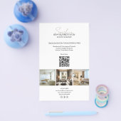 Modern Script Foto QR Wit Professioneel Bedrijf Flyer (Enkel)