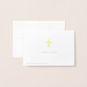 Modern script | Foto Roze Doop Dank u | Folie Kaarten (Met envelop)