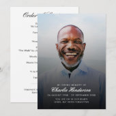 Modern Script Foto Uitvaartprogramma Programmakaart (Voorkant / Achterkant)