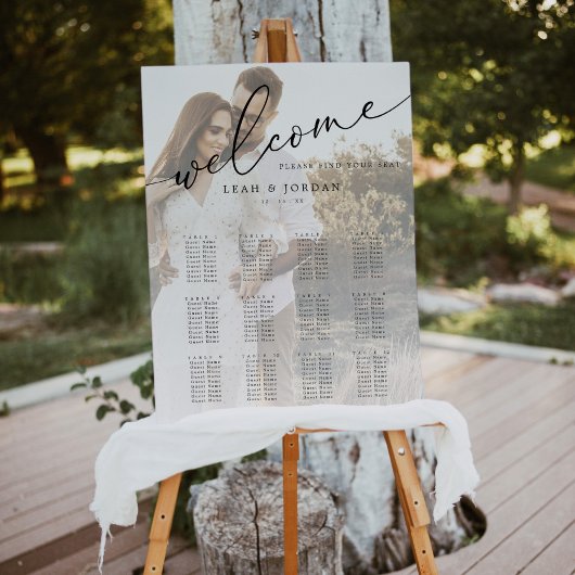 Modern script foto Wedding Seating Chart Poster