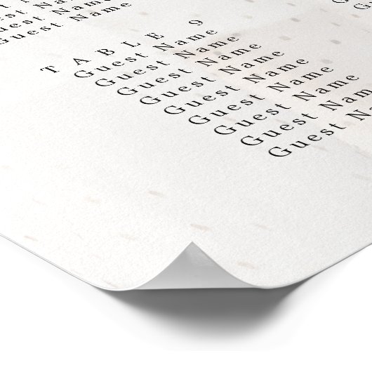 Modern script foto Wedding Seating Chart Poster (Hoek)