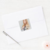 Modern Script Foto Zwart Afstudeerklas 2026 Vierkante Sticker (Envelop)