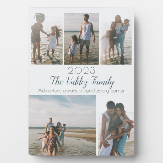 Modern Script Fotocollage Family Memory Keepsake Fotoplaat (voorkant)