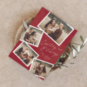 Modern Script Fotocollage Religieuze Kerstmis Feestdagenkaart