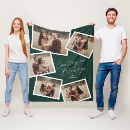Modern Script Fotocollage Religieuze Kerstmis Fleece Deken