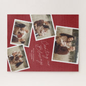 Modern Script Fotocollage Religieuze Kerstmis Legpuzzel (Horizontaal)