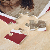 Modern Script Fotocollage Religieuze Kerstmis Legpuzzel (Zijkant)