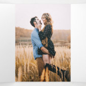 Modern Script Foto's Bruiloft Alles in een Drieluik Uitnodiging (Binnenkant midden)