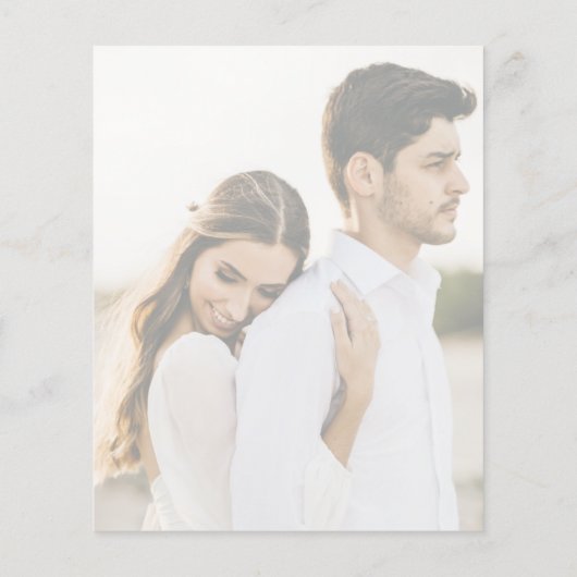 Modern script foto's budget bruiloft uitnodiging (Achterkant)