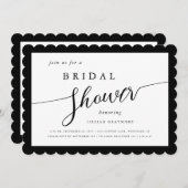 Modern Script Framed Zwart & Wit Vrijgezellenfeest Kaart (Voorkant / Achterkant)