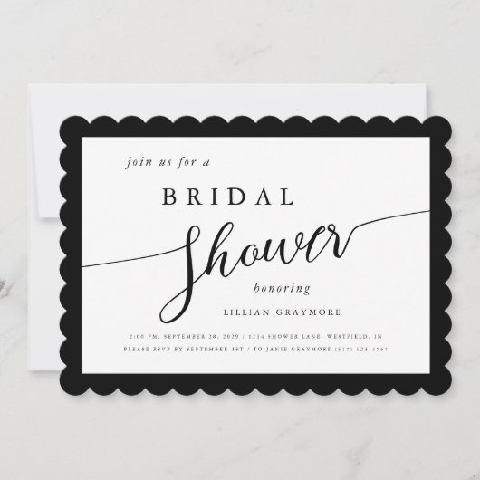 Modern Script Framed Zwart & Wit Vrijgezellenfeest Kaart (Voorkant)