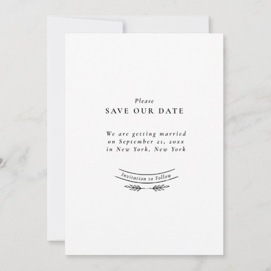 Modern Script Full Photo Wedding Save The Date (Achterkant)