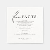 Modern Script Fun Facts Wedding Servet (Voorkant)