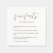 Modern Script Fun Facts Wedding Servet (Voorkant)