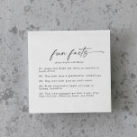 Modern Script Fun Facts Wedding Servet<br><div class="desc">Deze moderne scriptfeesten trouwluiers zijn perfect voor een minimalistische trouwreceptie. Het eenvoudige zwarte en witte ontwerp is voorzien van een unieke industriële lettertypografie met een moderne boho-stijl. in elke kleur. Houd het ontwerp minimaal en elegant, zoals het is, of personaliseer het door uw eigen grafiek en kunstwerk toe te voegen....</div>