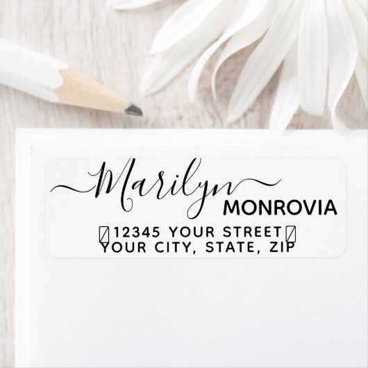 Modern Script Fun Return Address Label (Insitu)