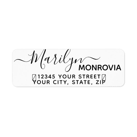 Modern Script Fun Return Address Label (Voorkant)