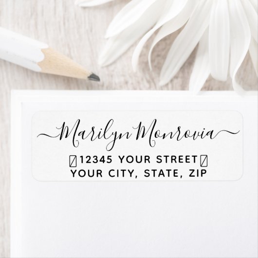 Modern Script Fun Return Address Label (Insitu)