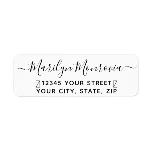 Modern Script Fun Return Address Label (Voorkant)