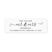 Modern Script Future MR en MRS Luxury Elegant Etiket (Voorkant)