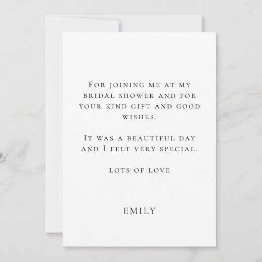 Modern Script Future Mrs. Vrijgezellenfeest Dank u Kaart (Achterkant)