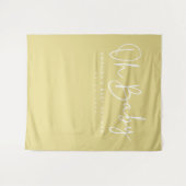 Modern Script Geel Oh Baby Baby shower Achtergrond Wandkleed (Voorkant (horizontaal))
