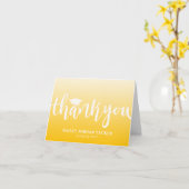 Modern Script Geel Ombre Afstuderen Dank u wel Kaart (Gele Bloem)