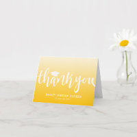 Modern Script Geel Ombre Afstuderen Dank u wel