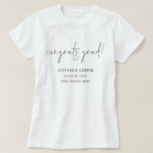 Modern script gefeliciteerd afgestudeerde Naam Afs T-shirt