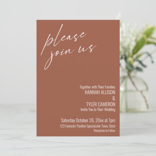 Modern script gelieve zich aan te sluiten bij de T Kaart (Staand voorkant)