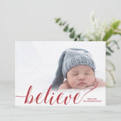 Modern Script Geloof Foto Feestdagenkaart (Staand voorkant)