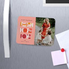 modern script geloof hoop liefde voor foto vakanti magneet