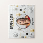 Modern Script Gelukkige Verjaardag Custom Photo Gi Legpuzzel (Verticaal)