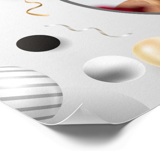 Modern Script Gelukkige Verjaardag Custom Photo Gi Poster (Hoek)