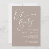 Modern Script Gender Neutraal Foto Baby shower Kaart (Voorkant)