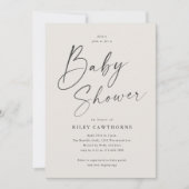 Modern Script Genderneutraal Baby shower Kaart (Voorkant)