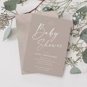 Modern Script Genderneutraal Baby shower Kaart