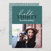 Modern script & geometrische 30e verjaardag foto (Voorkant / Achterkant)