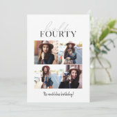Modern script & geometrische 40e verjaardag multip (Staand voorkant)