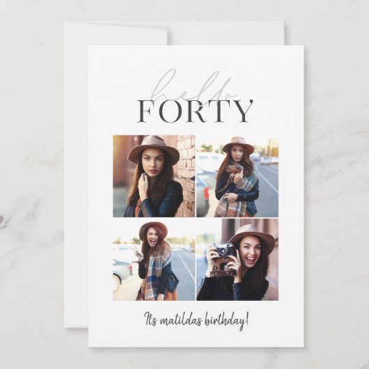 Modern script & geometrische 40e verjaardag multip (Voorkant)