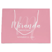 Modern Script gepersonaliseerd bruidsmeisje blush  Groot Cadeauzakje (Voorkant)