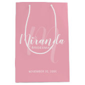 Modern Script gepersonaliseerd bruidsmeisje blush  Medium Cadeauzakje (Voorkant)