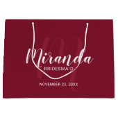 Modern Script gepersonaliseerd bruidsmeisje bordea Groot Cadeauzakje (Voorkant)