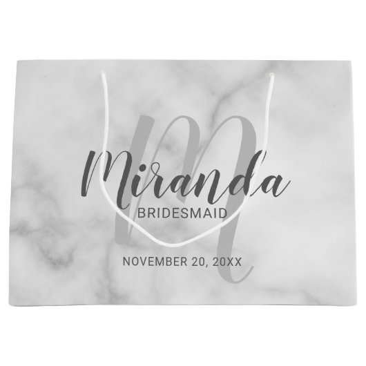 Modern Script gepersonaliseerd bruidsmeisje wit ma Groot Cadeauzakje (Voorkant)