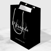 Modern Script gepersonaliseerd bruidsmeisjes zwart Medium Cadeauzakje