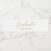 Modern Script gepersonaliseerd foto Afstuderen Waterfles Etiket (Enkel label)